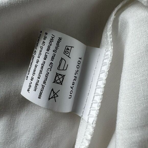 White Belle Sleeve V-Neck Chiffon/Rayon Beach Cover-Up XL - Picture 7 of 7